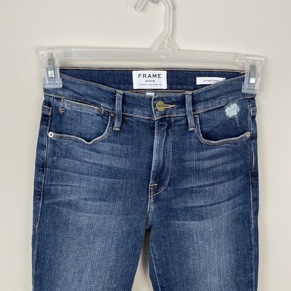 Frame Le High Skinny Distressed Jeans Size 24 Full Length Redgrave Wash Pockets - Picture 9 of 9